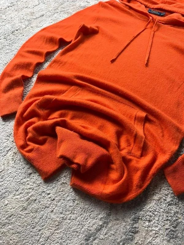Ralph Lauren Women’s orange cashmere hoodie Size S – photo 3